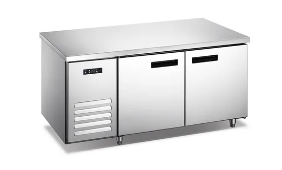 Mesa de trabalho com porta deslizante de cozinha comercial com gabinete